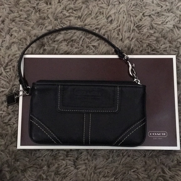 **SOLD** Coach Black Leather Wristlet - Picture 5 of 5